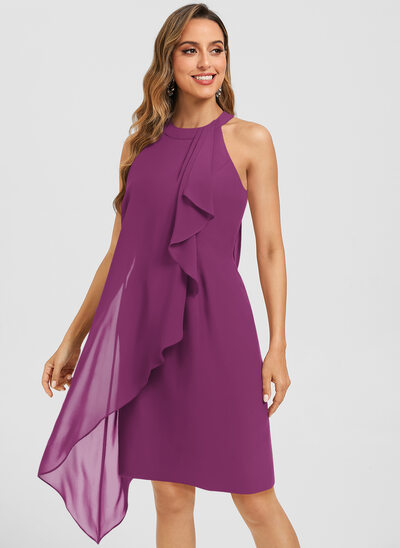Robe midi avec volants en cascade en mousseline