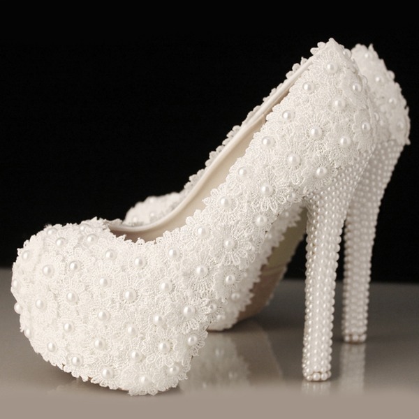 Princess Pearl High Heels Stiletto Heel Closed Toe Platform OS131 main image 1